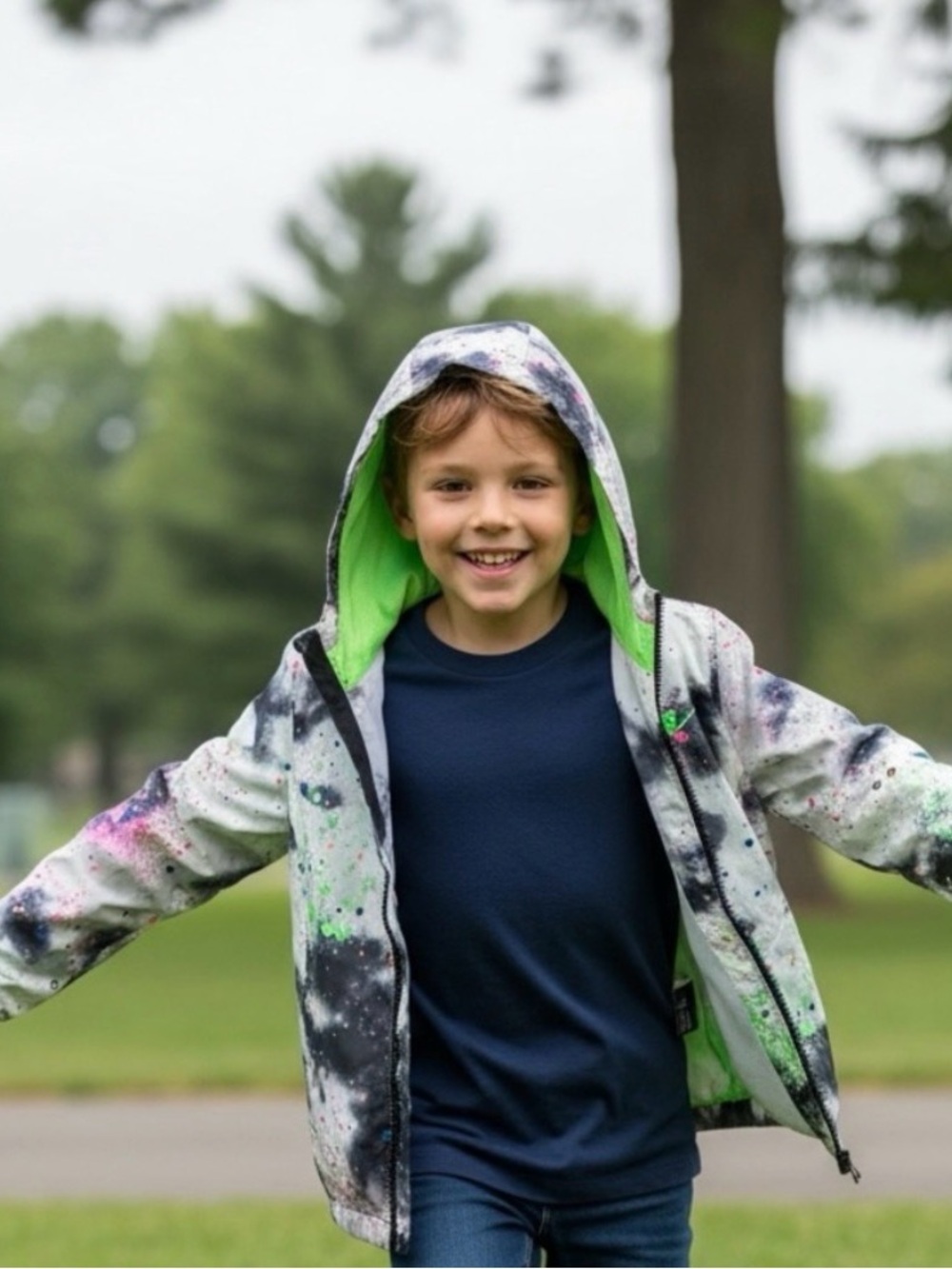 (ANY 2/$25) NIKE JUST DO IT Paint Splatter Lightweight Jacket  7, (6 to 7 Years)